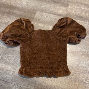 American Eagle Rust Orange Corduroy Top